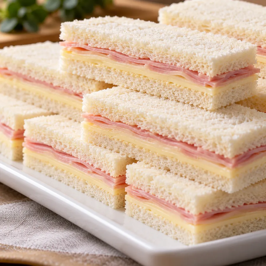 Sándwiches de miga de jamón y queso